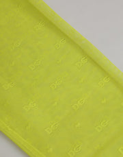 Dolce & Gabbana Neon Green Nylon Logo Lace Leggings Pants Underwear