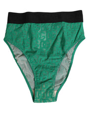 Dolce & Gabbana Green DG Logo Lace High Brief Panty Underwear