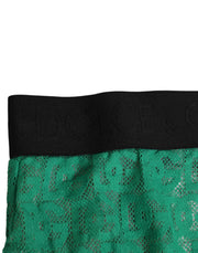 Dolce & Gabbana Green DG Logo Lace High Brief Panty Underwear