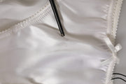 Dolce & Gabbana White Silk Satin Floral Lace Panty Brief Underwear