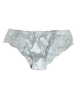 Dolce & Gabbana Gray Silk Satin Floral Lace Panty Brief Underwear