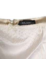 Dolce & Gabbana Off White Silk High Waist Girdle Panty Underwear