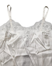 Dolce & Gabbana Off White Floral Lace Tank Lingerie Top Underwear