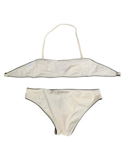 Dolce & Gabbana Beige Logo Swimsuit 2 Piece Top Bottom Swimwear