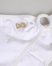 Dolce & Gabbana White Logo Swimsuit 2 Piece Top Bottom Swimwear