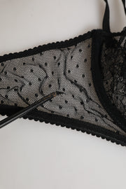 Dolce & Gabbana Black Floral Underwired Balconette Bra Underwear