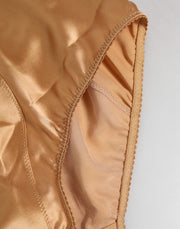 Dolce & Gabbana Beige Silk Stretch High Waist Girdle Underwear