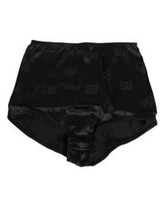 Dolce & Gabbana Black Silk Stretch High Waist Girdle Underwear