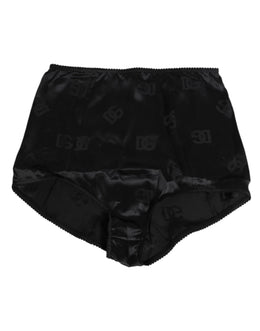 Dolce & Gabbana Black Silk Stretch High Waist Girdle Underwear