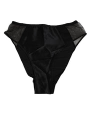 Dolce & Gabbana Black Silk Stretch High Waist Panty Underwear