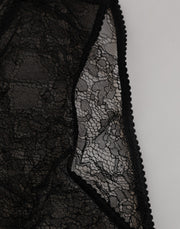 Dolce & Gabbana Black Nylon Stretch High Waist Panty Underwear