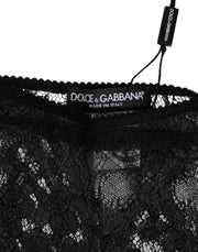 Dolce & Gabbana Black Nylon Stretch High Waist Panty Underwear