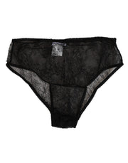 Dolce & Gabbana Black Nylon Stretch High Waist Panty Underwear