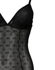 Dolce & Gabbana Black Nylon Stretch Bodysuit Lingerie Underwear