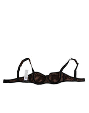 Dolce & Gabbana Brown Silk Underwired Balconette Bra Underwear