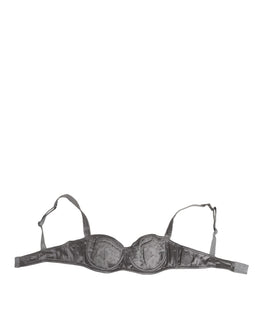 Dolce & Gabbana Gray Silk Underwired Balconette Bra Underwear