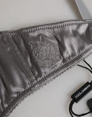 Dolce & Gabbana Gray Silk Underwired Balconette Bra Underwear