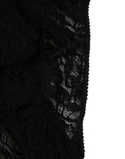 Dolce & Gabbana Black Lace Slip Brief Logo Waistband Underwear