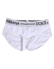 Dolce & Gabbana White Nylon Logo Waistband Shorts Underwear