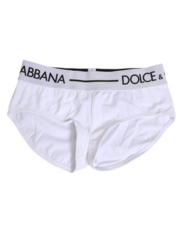 Dolce & Gabbana White Nylon Logo Waistband Shorts Underwear
