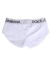 Dolce & Gabbana White Nylon Logo Waistband Shorts Underwear