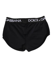 Dolce & Gabbana Black Nylon Logo Waistband Shorts Underwear