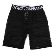 Dolce & Gabbana Black Cotton Logo Shorts Midi Trouser Underwear