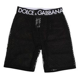 Dolce & Gabbana Black Cotton Logo Shorts Midi Trouser Underwear