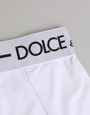 Dolce & Gabbana White Nylon Logo Waistband Coulotte Underwear