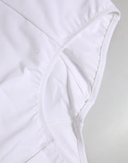 Dolce & Gabbana White Nylon Logo Waistband Coulotte Underwear