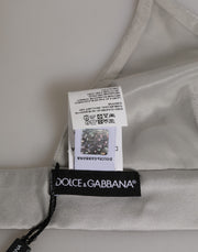 Dolce & Gabbana Gray Silk Satin Triangle Soft Cup Bra Underwear