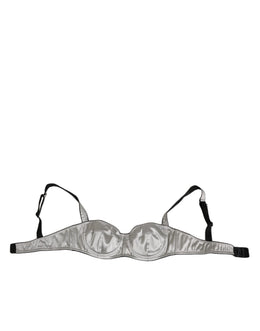 Dolce & Gabbana Gray Acetate Stretch Balconcino Bra Underwear