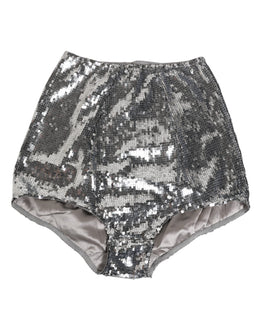 Dolce & Gabbana Silver Nylon Sequined Slip Girdle Panty Underwear