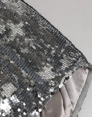 Dolce & Gabbana Silver Nylon Sequined Slip Girdle Panty Underwear