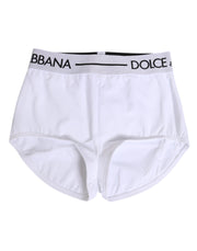 Dolce & Gabbana White Nylon Logo Waistband Shorts Underwear