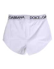 Dolce & Gabbana White Nylon Logo Waistband Shorts Underwear