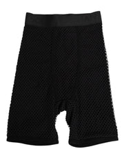 Dolce & Gabbana Black Cotton Logo Shorts Midi Trouser Underwear