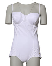 Dolce & Gabbana White Padded Balconette One Piece Swimwear