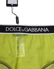 Dolce & Gabbana Green Nylon Logo Waistband Brief Panty Underwear