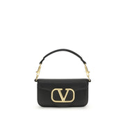 Valentino Garavani Black Calf Leather Bos Taurus Shoulder Bag