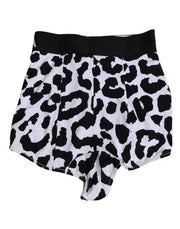 Dolce & Gabbana White Leopard Nylon High Waist Girdle Underwear