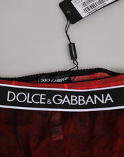 Dolce & Gabbana Black Red Nylon High Waist Girdle Underwear