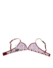 Dolce & Gabbana Red White Logo Mania Soft Cup Bra Underwear
