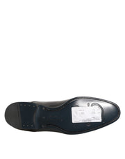 Dolce & Gabbana Black Calfskin Leather Derby Men Dress Shoes