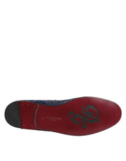 Dolce & Gabbana Blue Sequined Loafers Slippers Men Dress Shoes