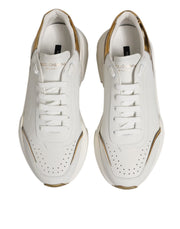 Dolce & Gabbana White Gold Daymaster Low Top Sneakers Shoes
