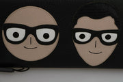 Dolce & Gabbana Black Leather #DGFAMILY Zipper Continental Mens Wallet
