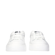 Dolce & Gabbana White Leather Low Top Sneakers