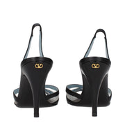 Valentino Garavani Black Leather High Heel Pumps