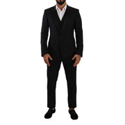 Dolce & Gabbana Black Wool Three-Piece Suit
